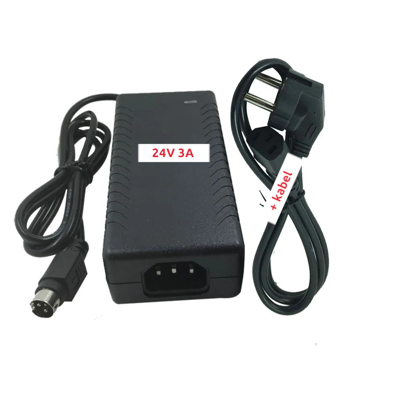 Napájecí adaptér 24V 3A 3PIN, 240V/50-60Hz