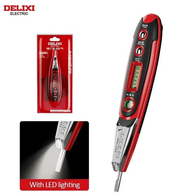 DELIXI ELECTRIC testovací pero 12-220V s displejem a světlem
