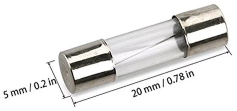 Sada 5x20mm skleněných trubicových pojistek, 100ks