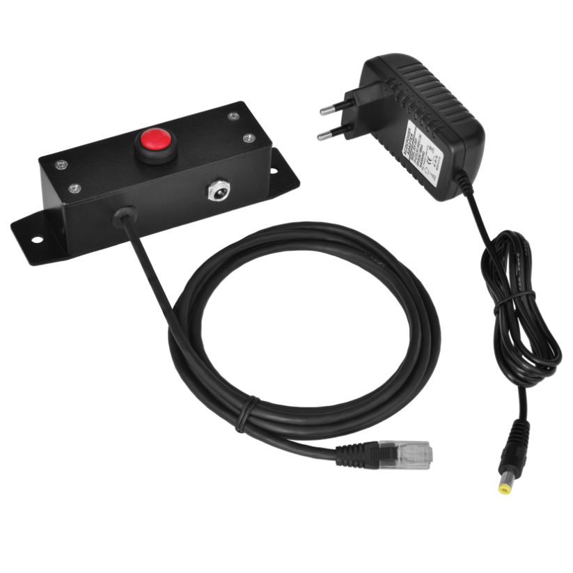 Tlačítko pro elektronické otvírání pokladních zásuvek VIRTUOS, 24V, kovové