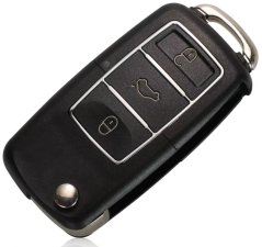 KEYYOU klíč VW Škoda, flip, obal, 3 tlačítka (dioda uprostřed)