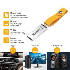 KODAK 32GB flash disk, USB 2.0, s poutkem - žlutá