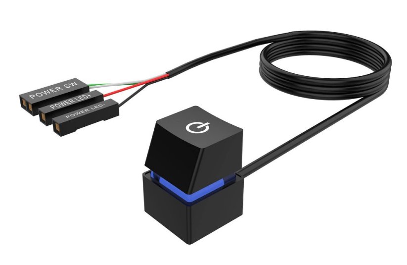 POWER BUTTON zapínací tlačítko externí pro stolní PC, barevné LED podsvícení