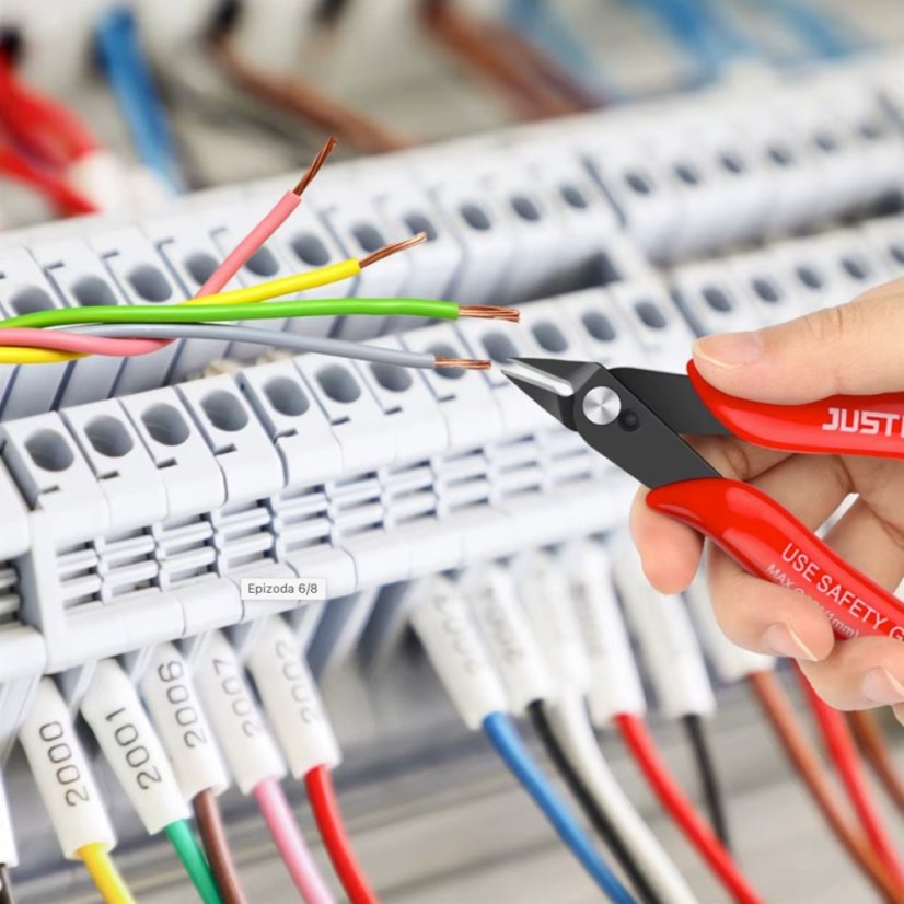 Elektro mini štípací kleště, červené, 130 mm