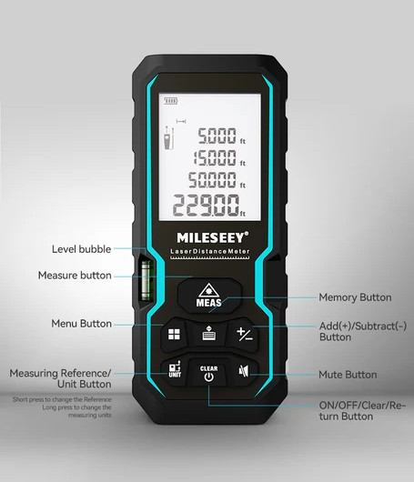 MILESEEY S6 laserový měřič vzdálenosti 40m