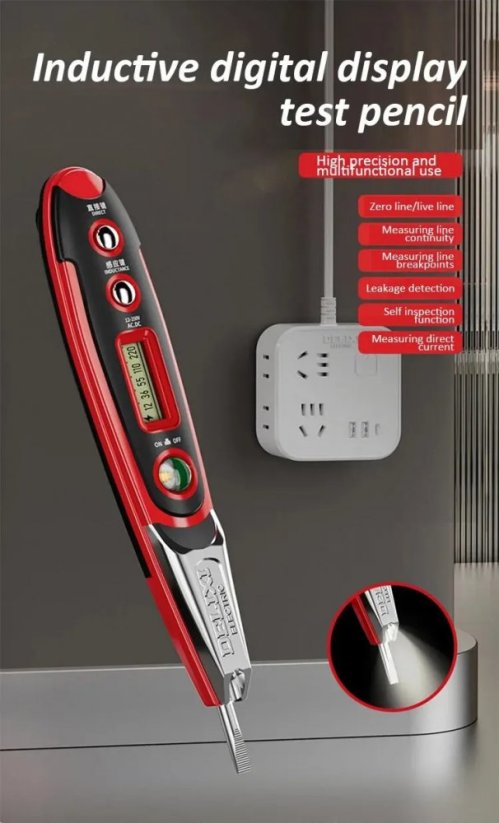 DELIXI ELECTRIC testovací pero 12-220V s displejem a světlem