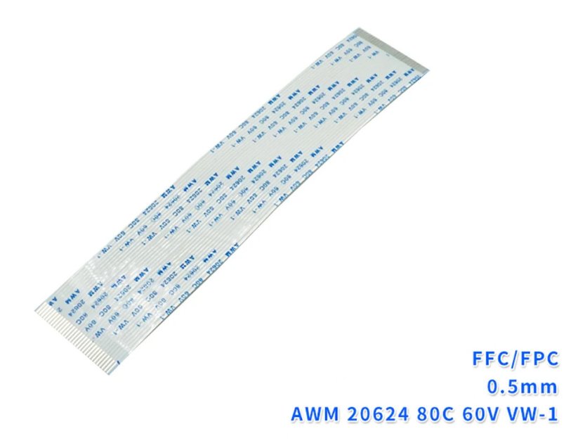 Flat flexible kabel AWM 20624 80C 60V VW-1, direct (přímý), 50pin, 0.5mm, 15cm