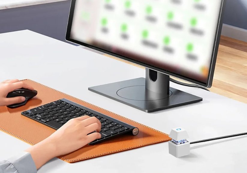 POWER BUTTON zapínací tlačítko externí pro stolní PC, barevné LED podsvícení, bílé