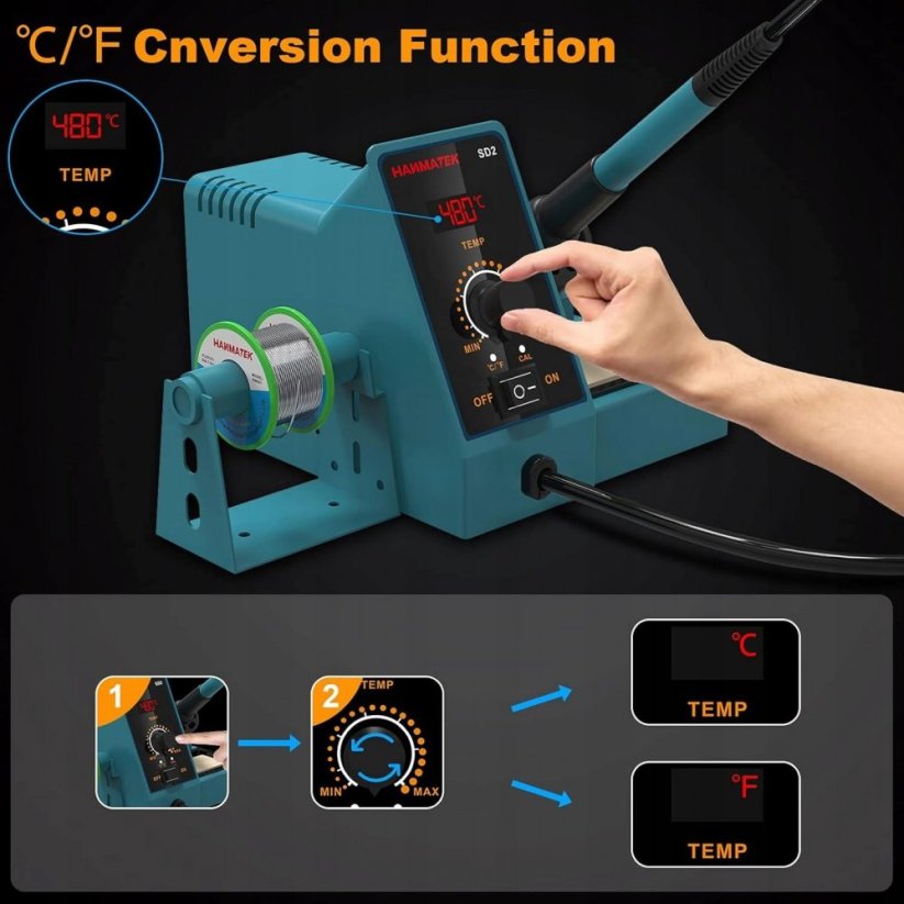 HANMATEK SD2 digitální pájecí stanice 60W
