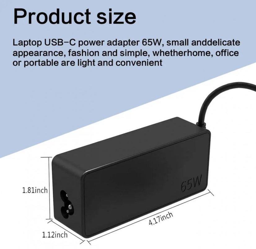 Reletech 65W USB-C napájecí adaptér pro Lenovo, HP