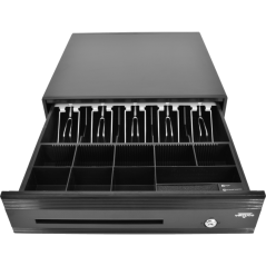 Pokladní zásuvka C425D-Luxe - kuličkové pojezdy, kabel 9-24V, černá