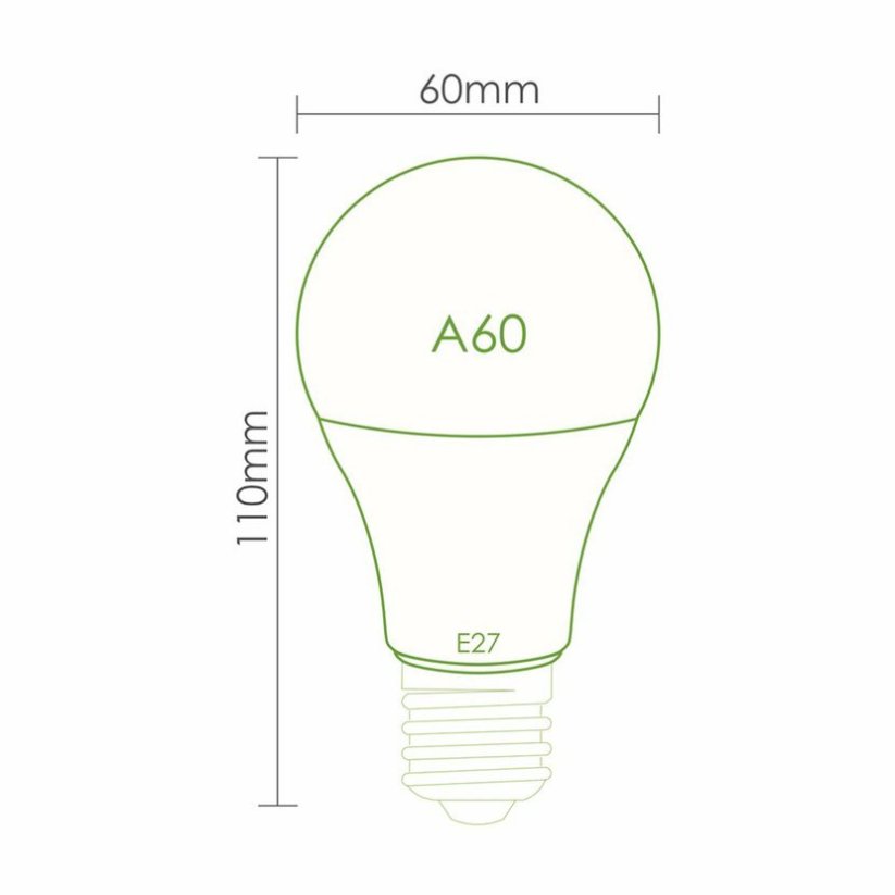 Whitenergy LED žárovka SMD2835 A60 E27 12W bílá mléčná teplá