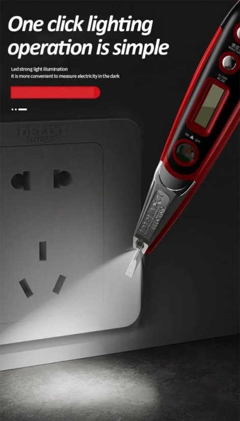 DELIXI ELECTRIC testovací pero 12-220V s displejem a světlem
