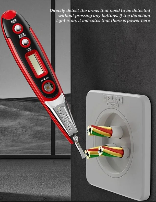 DELIXI ELECTRIC testovací pero 12-220V s displejem a světlem