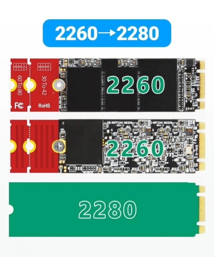 JEYI M.2 SSD NGFF NVMe adaptér rozšíření držáku