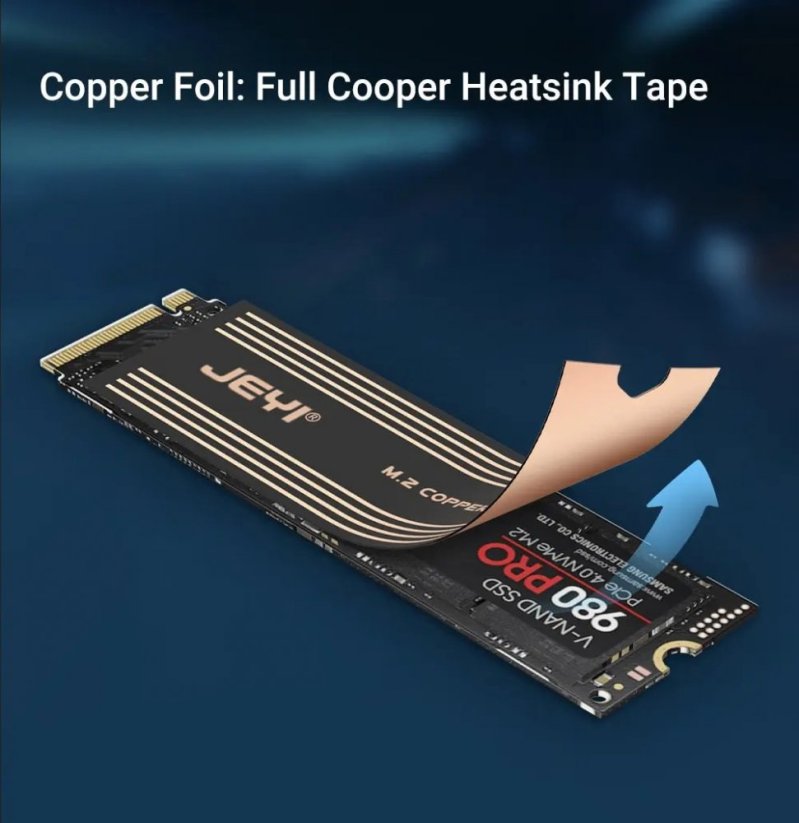 JEYI Grafenový chladič M.2 SSD, NVMe NGFF 2280, 2ks