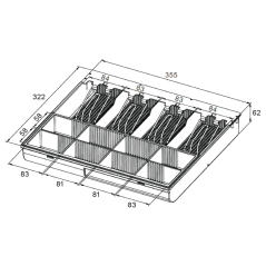 Náhradní plastový pořadač na peníze 4/8 pro zásuvku Virtuos S-410