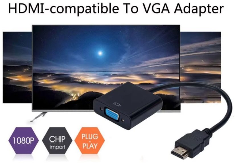 HD 1080P HDMI - VGA redukce, 15cm