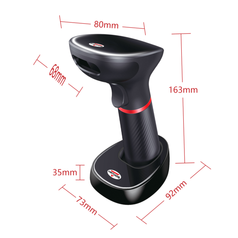 Scanner VIRTUOS HW-855A, bezdrátový se základnou USB, černý