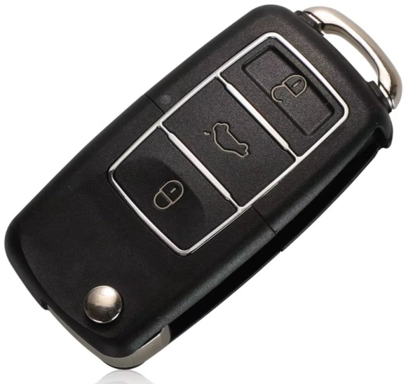 KEYYOU klíč VW Škoda, flip, obal, 3 tlačítka (dioda uprostřed)