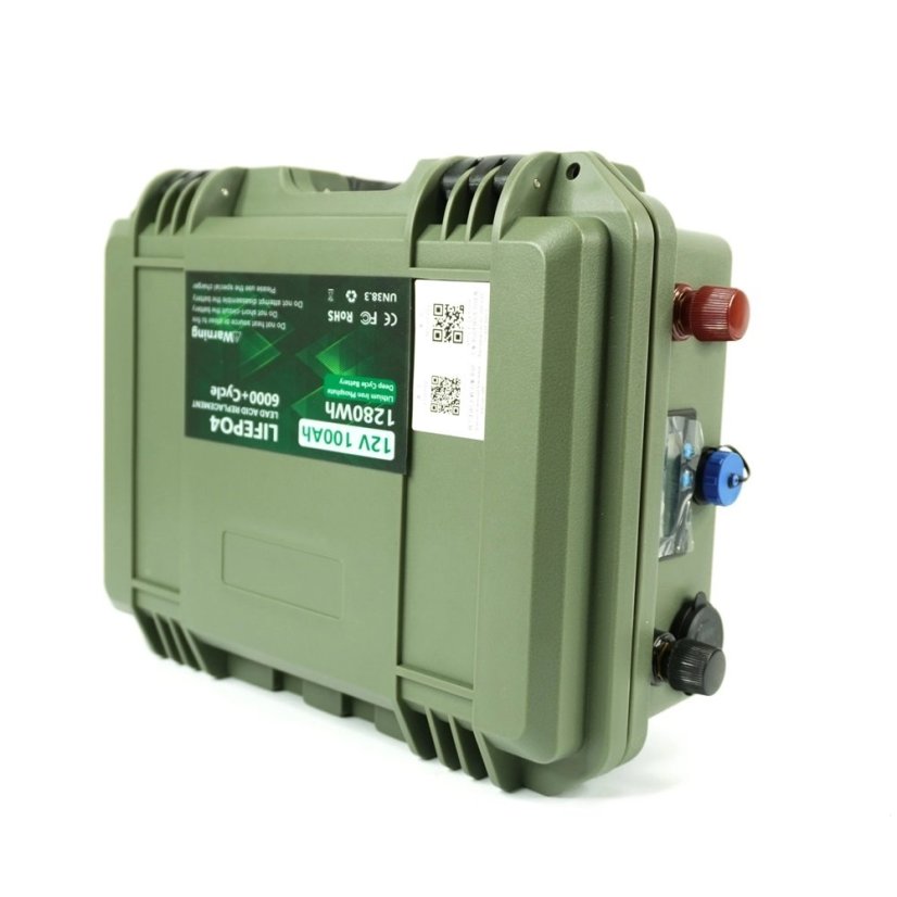 LFP12100-JG LiFePO4 outdoor baterie 12V 100Ah 1280Wh s Bluetooth BMS