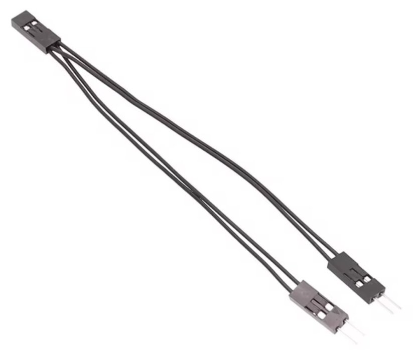 PC MB PIN kabel rozdvojka, 1x samice / 2x samec, 10cm