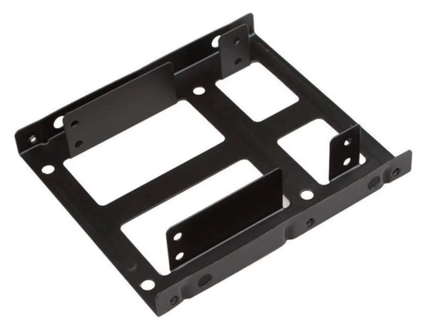 Sada rámeček pro 2x 2.5" HDD/SSD na 3.5" pozice, montážní sada s datovými a napájecími kabely SATA