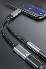 NIERBO 2v1 USB-C adaptér pro sluchátka 3.5mm jack a nabíječku USB-C