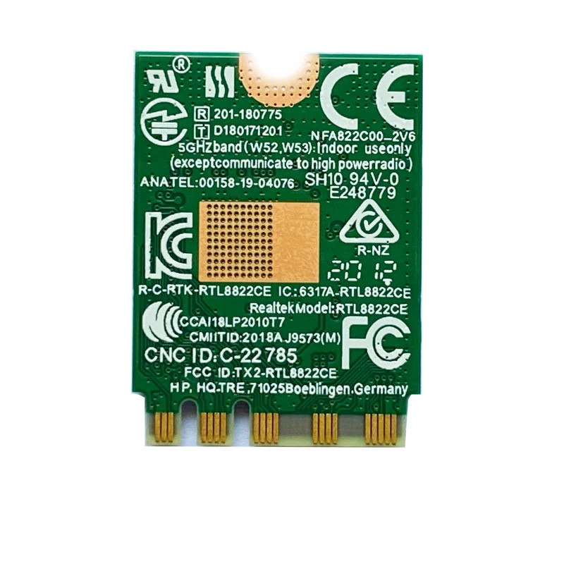RTL8822CE NGFF M2 2.4/5G WiFi dvoupásmová gigabitová vestavěná bezdrátová síťová karta