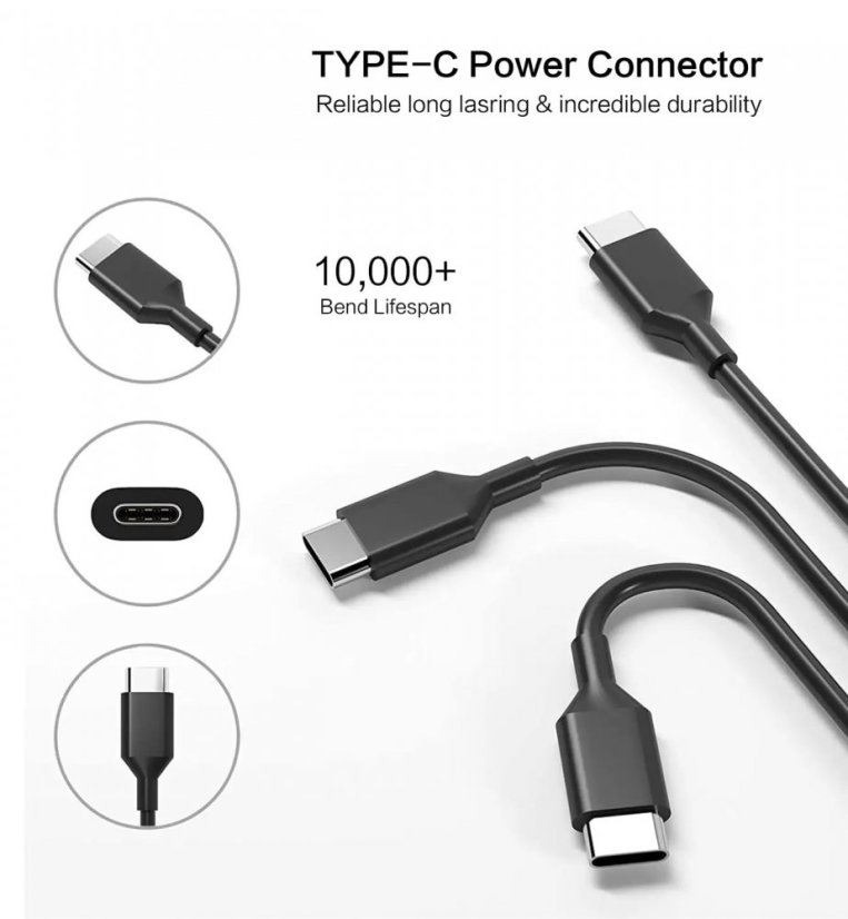 Reletech 65W USB-C napájecí adaptér pro Lenovo, HP