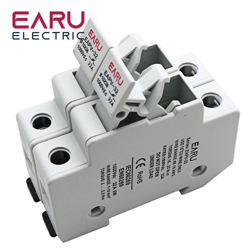 EARU 2P DIN pojistkový odpojovač PV DC 1000V 32A