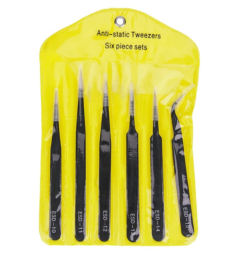 ESD antistatické pinzety - sada 6 kusů