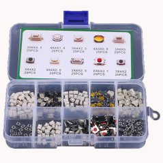 Sada mikrospínačů, 10 druhů, 250ks, box