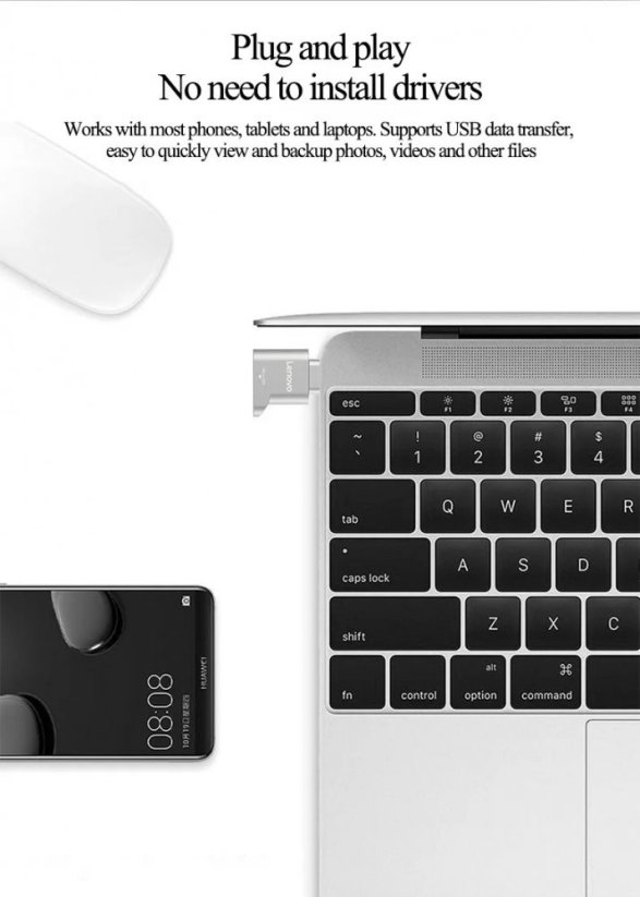 Lenovo D201 USB C čtečka Micro SD karet, TYPEC_TF