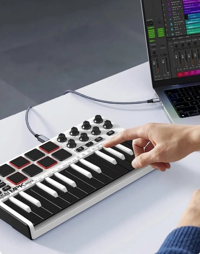 Kabel NIERBO USB-B na USB-C, 3m, nylonový pletený