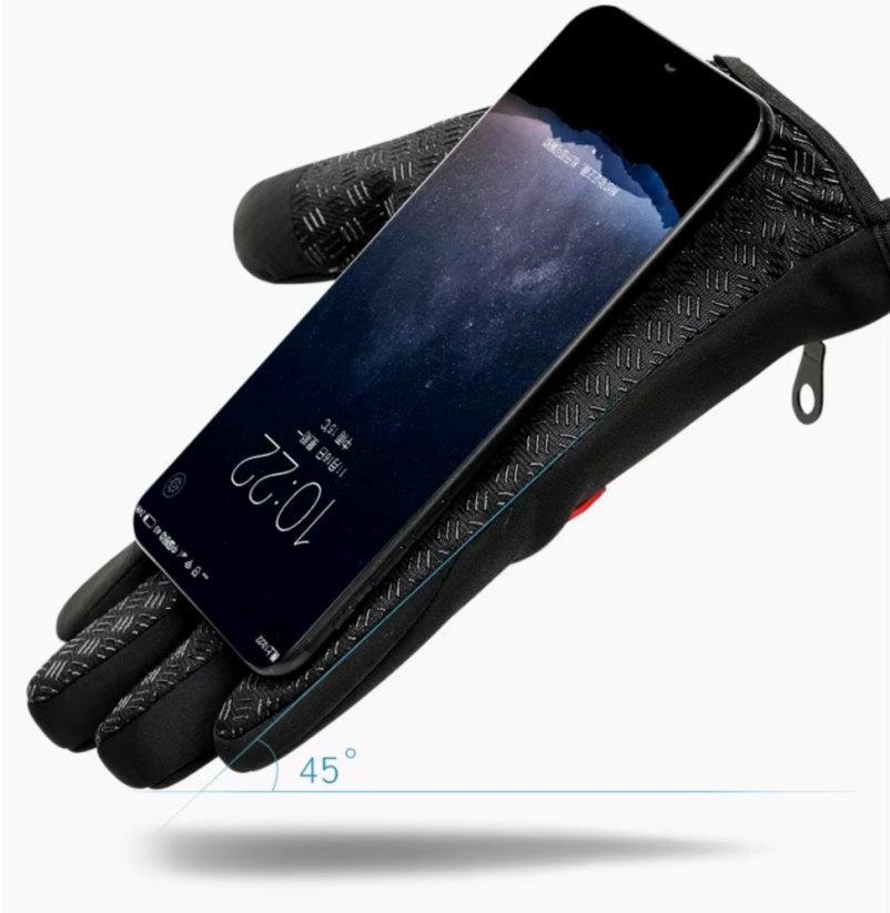 BQ19I Podzimní/Zimní rukavice pro dotykové displeje, vel. XXL, černé