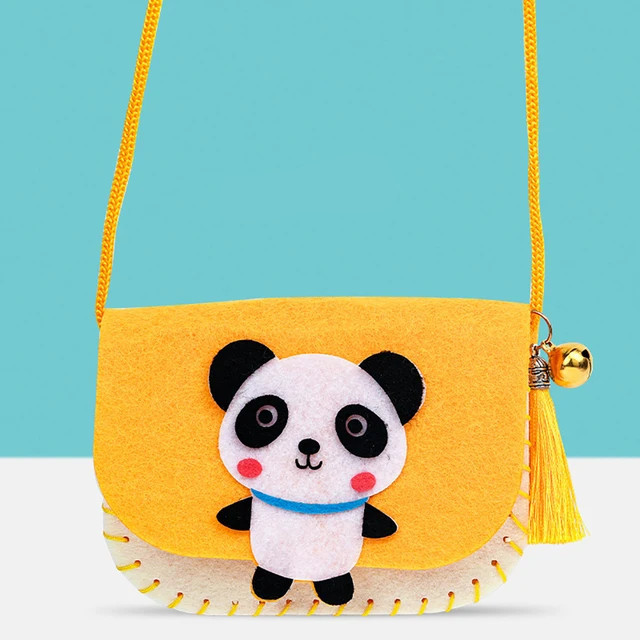 Panda Crossbody plstěná taška DIY, řemeslná sada pro děti