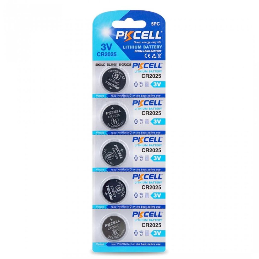 PKCELL CR2025 Lithium baterie, 3V, blistr 5ks