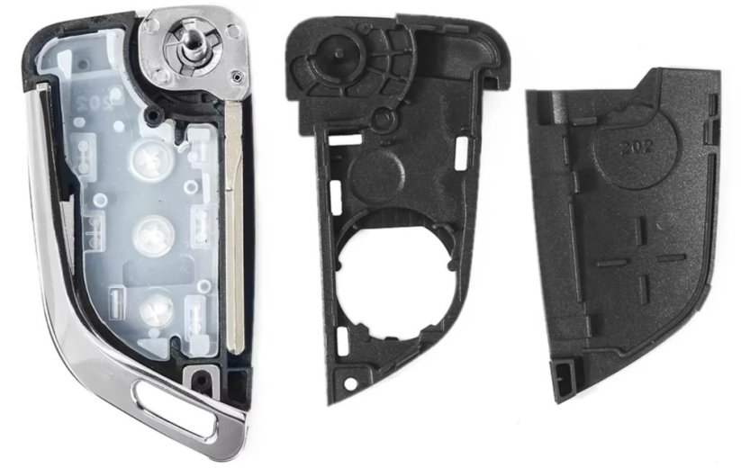 KEYYOU pouzdro klíče VW Škoda, flip, 3 tlačítka, modifikace 2