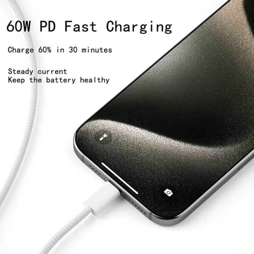 USB C 60W Typ C/Typ C kabel pro Apple iPhone 14 13 12 11 15 16 17 Pro Max Plus Fast Charging