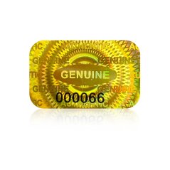 Holografické bezpečnostní nálepky (pečeť), 25x15mm, zlaté, arch 60ks