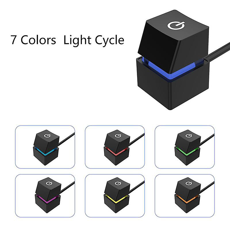 POWER BUTTON zapínací tlačítko externí pro stolní PC, barevné LED podsvícení