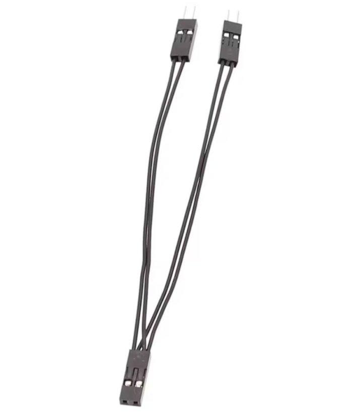 PC MB PIN kabel rozdvojka, 1x samice / 2x samec, 10cm