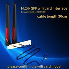 FENVI anténní sada - 2ks 10dbi antén pro NGFF WiFi karty 2.4/5GHz