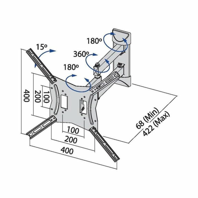 TB TV wall mount TB-254 up to 56", 30kg max VESA 400x400