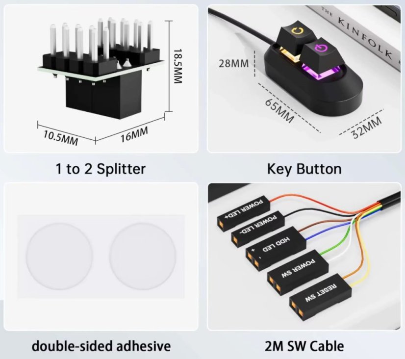 POWER&RESET BUTTONS, externí mechanická tlačítka, zapínací a reset tlačítko pro stolní PC