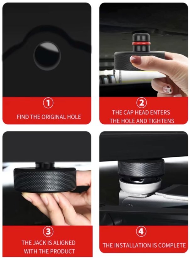 JackPads zvedací adaptéry pro Tesla 3/Y/S/X, 4ks, box