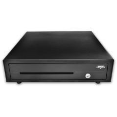 Pokladní zásuvka VIRTUOS C420D, černá, kovové držáky bankovek, s kabelem RJ12 24V, konektor RJ50, 9-24V