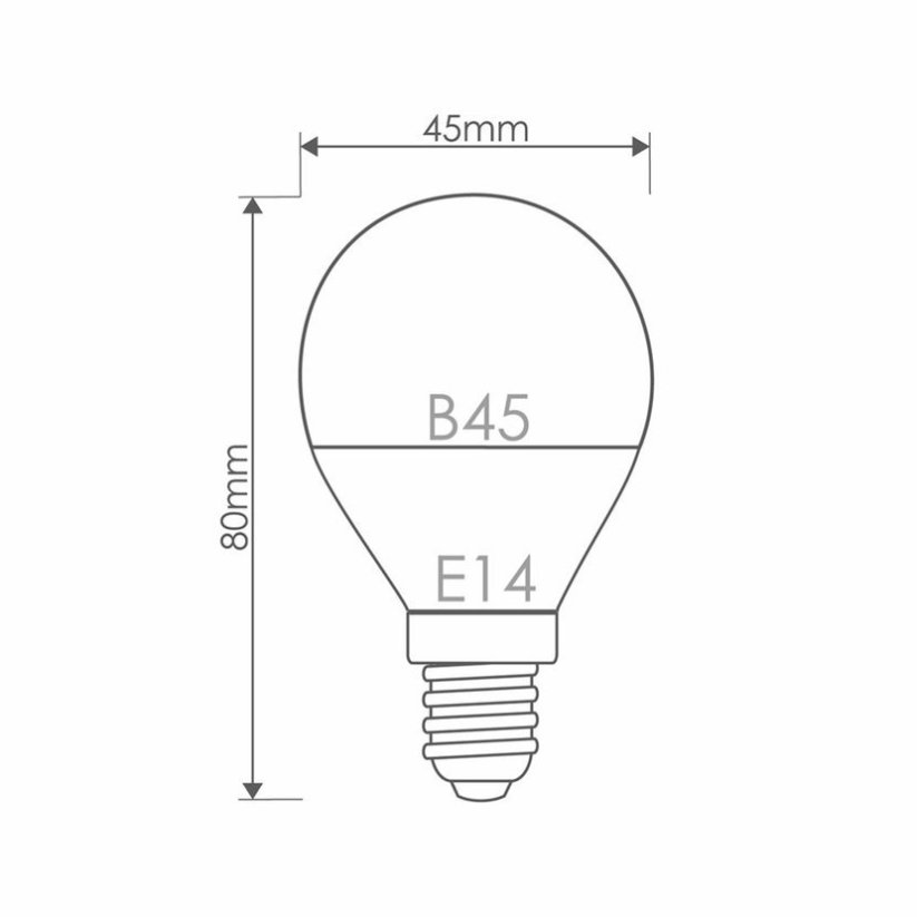 Whitenergy LED žárovka SMD2835 B45 E14 5W bílá mléčná studená
