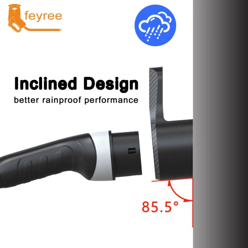 Feyree EV Dock Type 2, nástěnný držák kabelu, černý